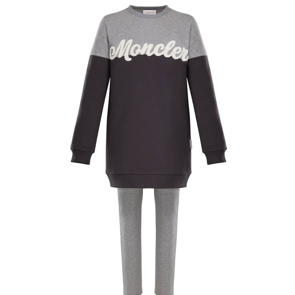 NWT Moncler Two-Tone Logo Sweater Leggings Set